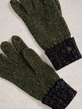 White Stuff lambswool blend gloves Green/Multi polka dot pattern, imported from the UK