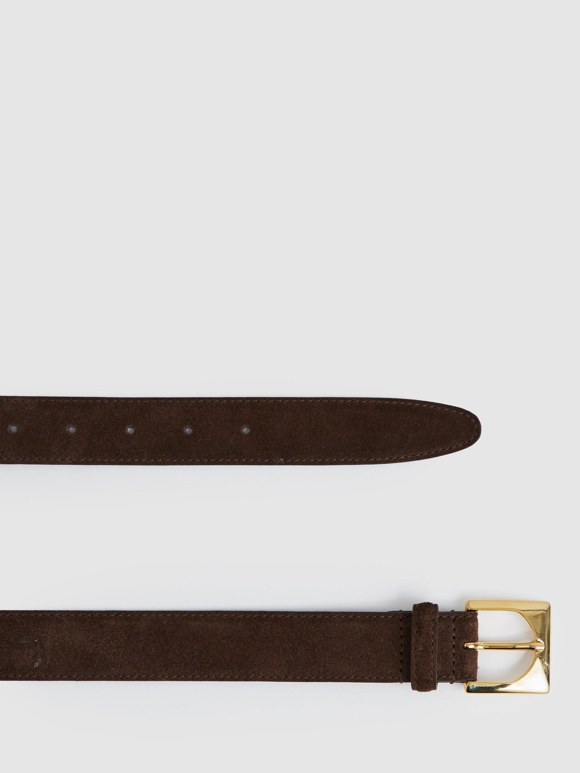 Reiss Belinda suede belt in chocolate (British brand)