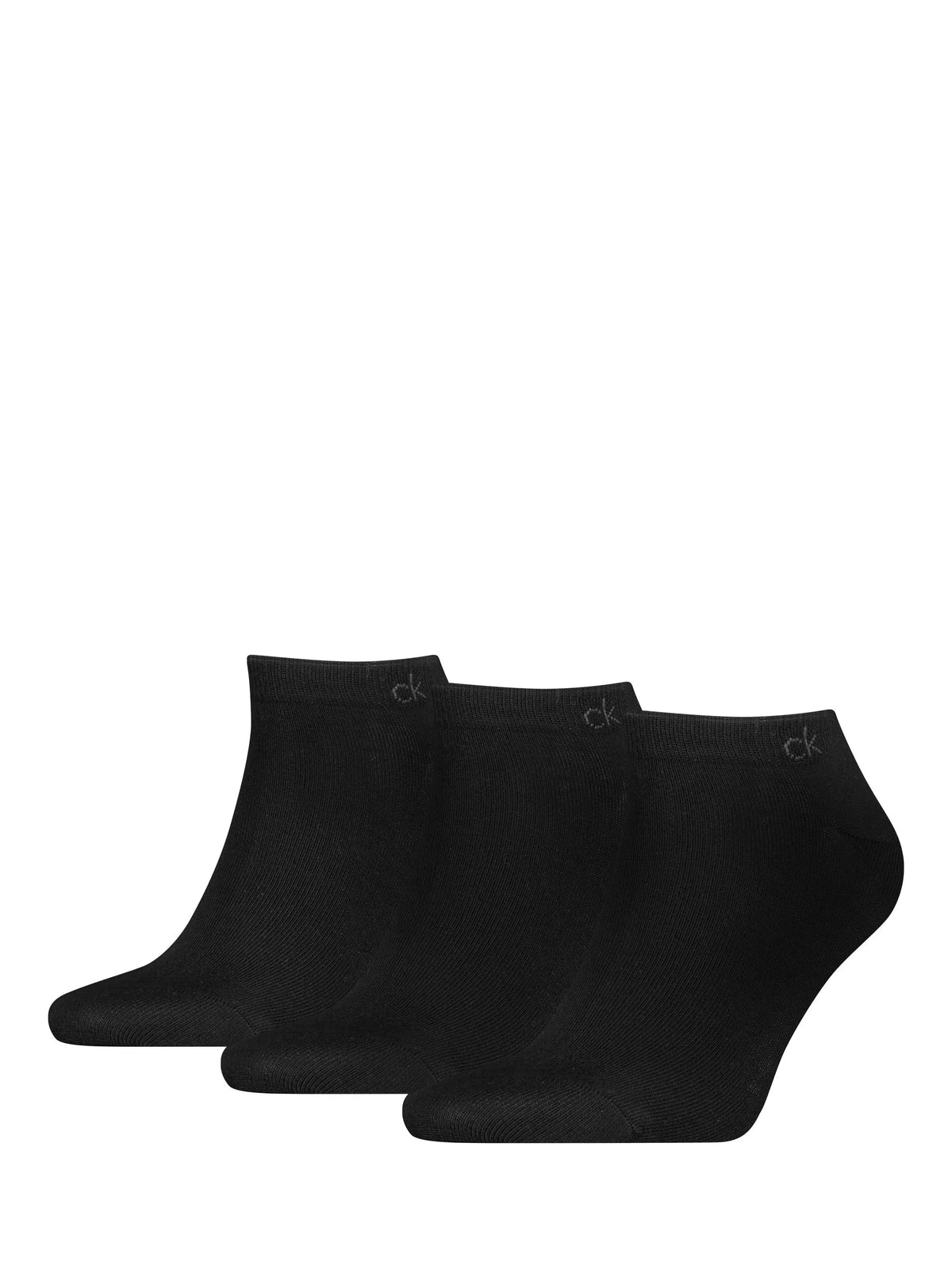 Calvin Klein Trainer Socks, Pack of 3, Black, S-M