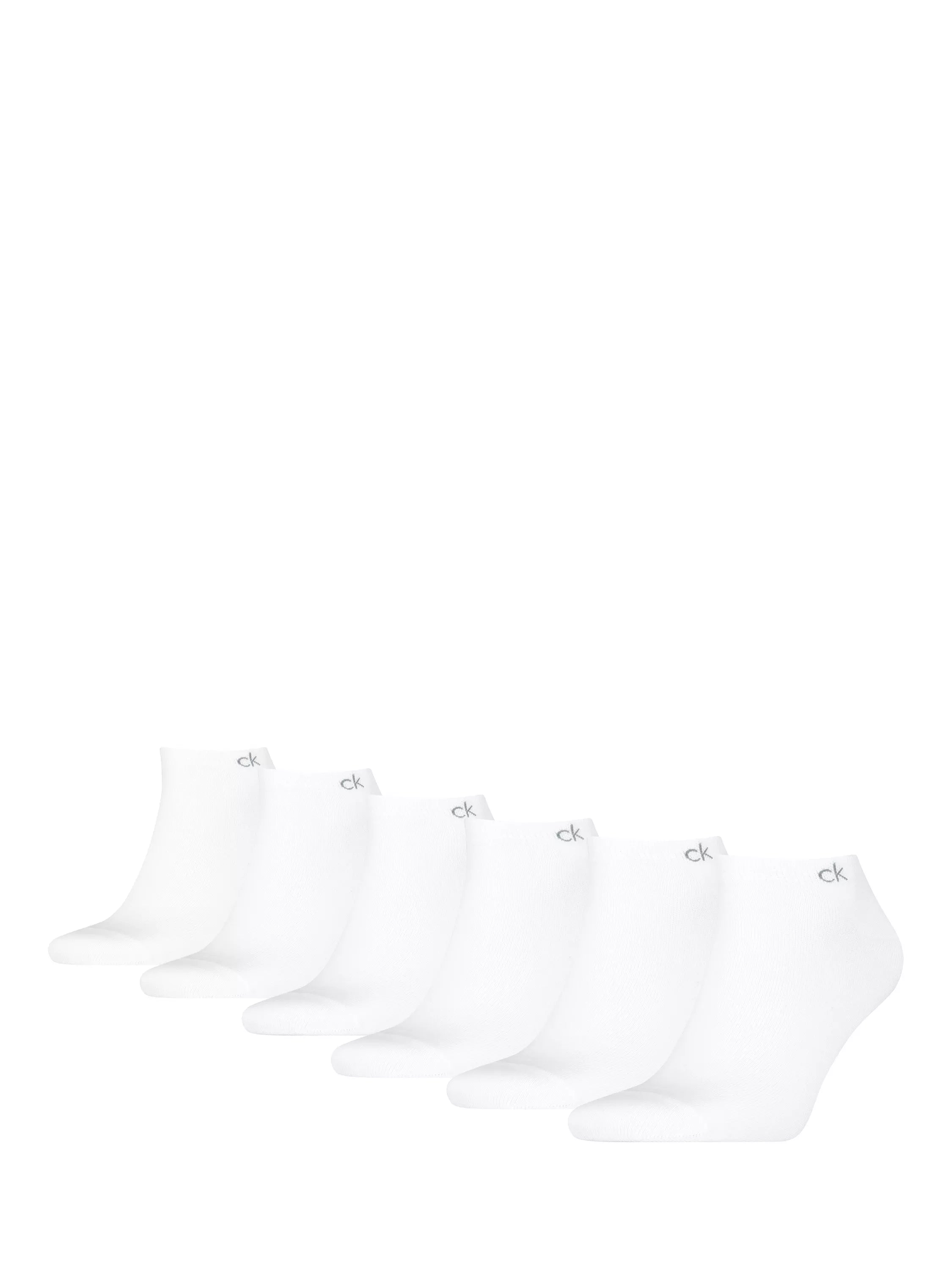 Calvin Klein trainer socks white pack of 6, UK version