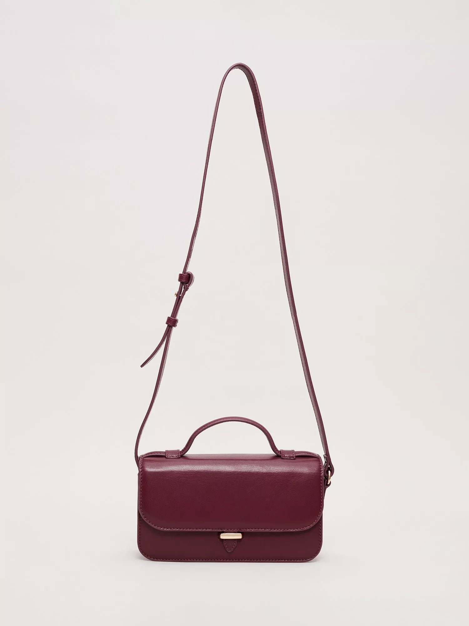 Phase Eight mini crossbody leather bag in dark red (British brand)