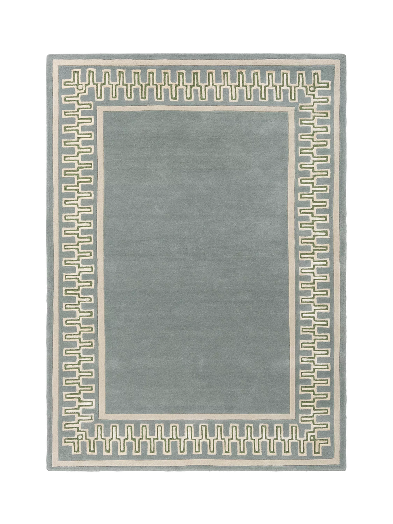 Sanderson Linnean pure wool rug in porcelain with geometric pattern - British product