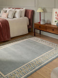 Sanderson Linnean pure wool rug in porcelain with geometric pattern - British product