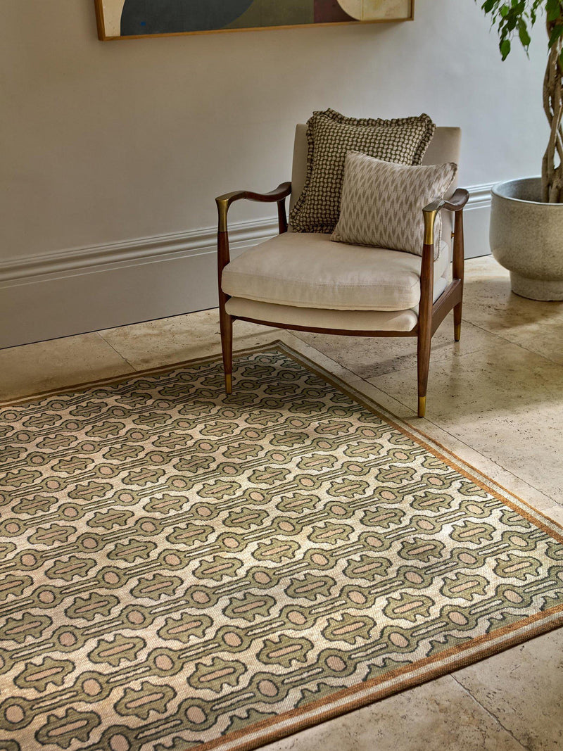 Sanderson Matmi abstract rug avocado green 200x140cm - British product