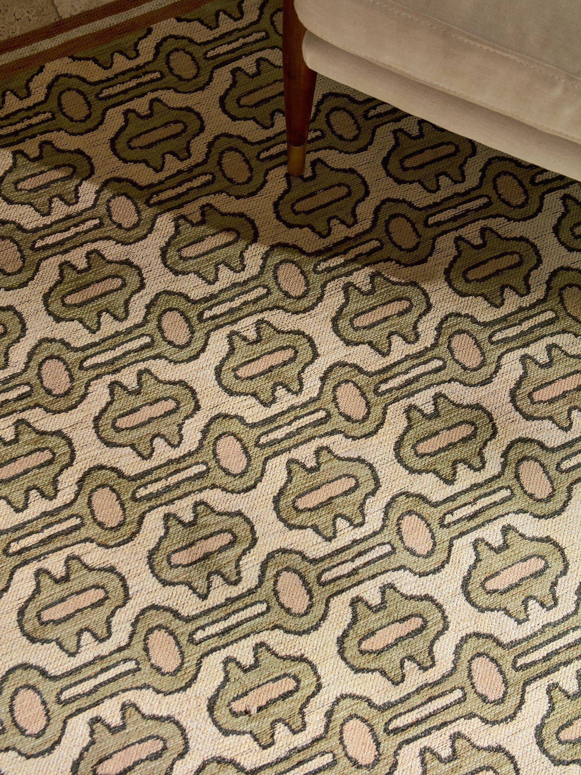 Sanderson Matmi abstract rug avocado green 200x140cm - British product