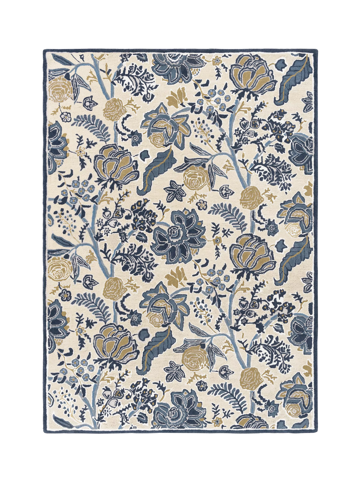 Sanderson Shalimar floral blue wool rich rug 200x140cm - British product