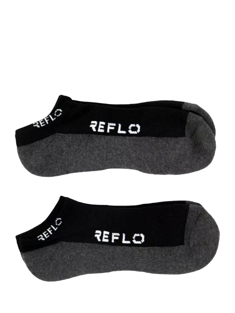 REFLO Lugano crew socks black grey (British brand)