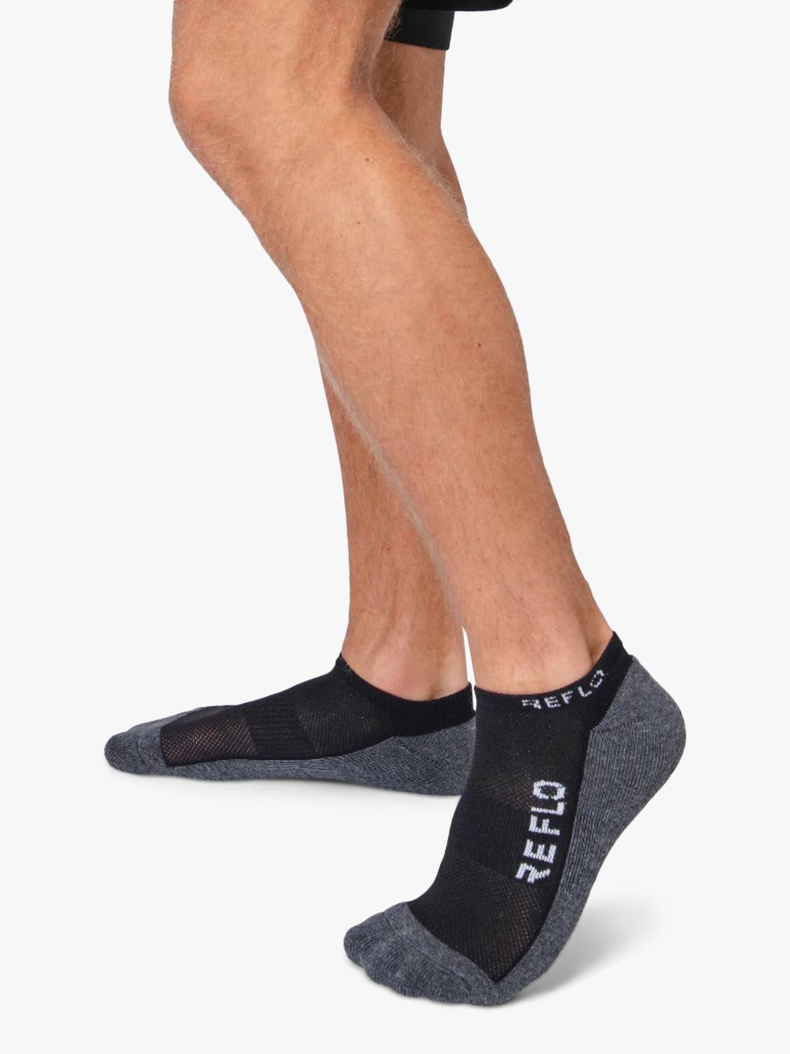 REFLO Lugano crew socks black grey (British brand)