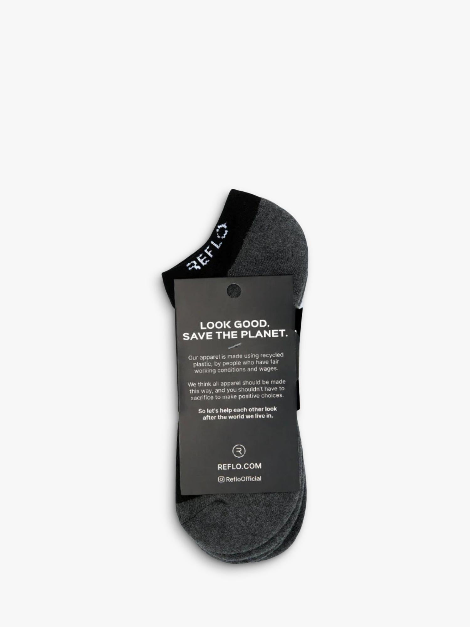 REFLO Lugano crew socks black grey (British brand)