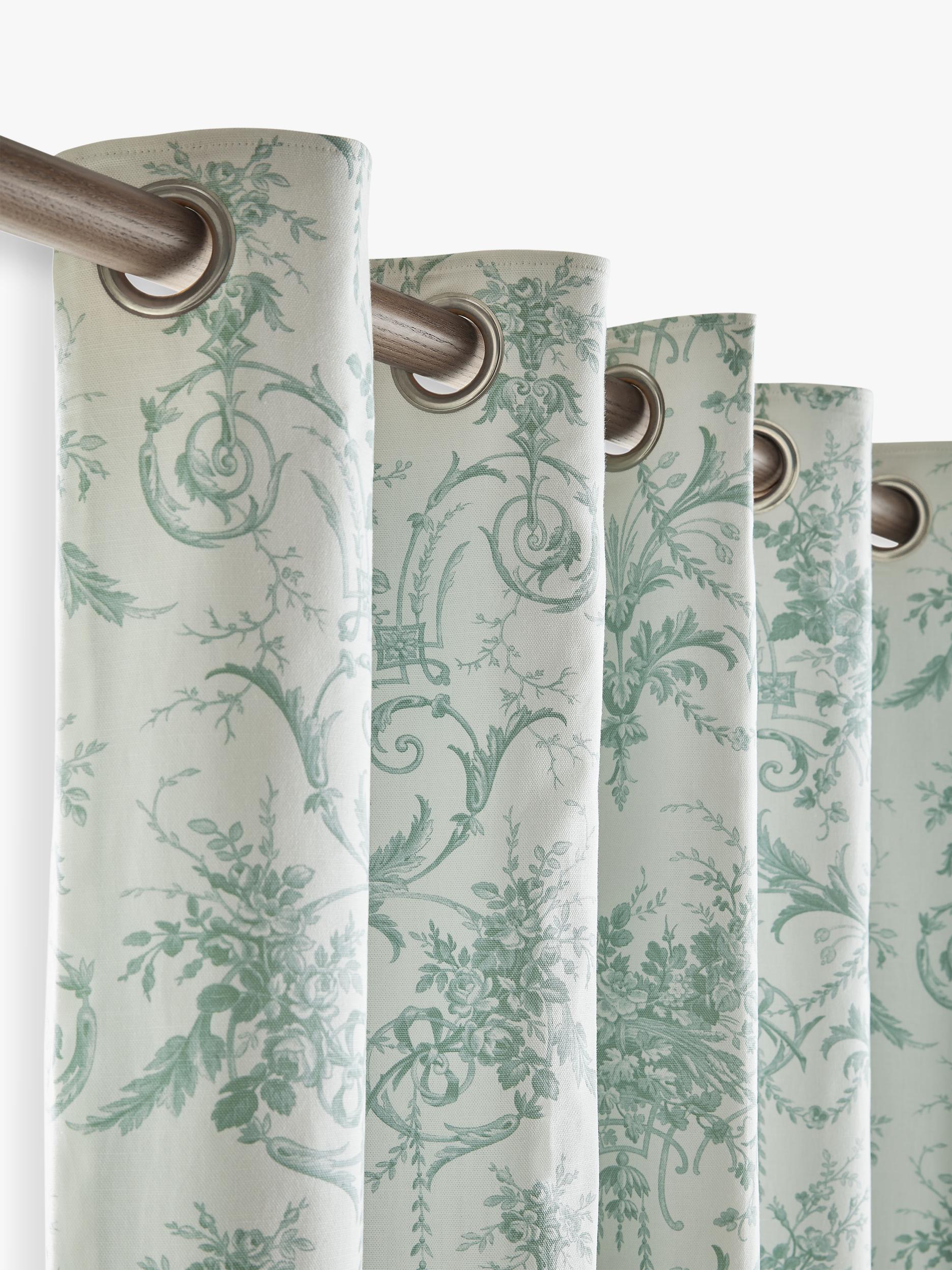 Laura Ashley Tuileries curtains dark sage pair, imported from the UK