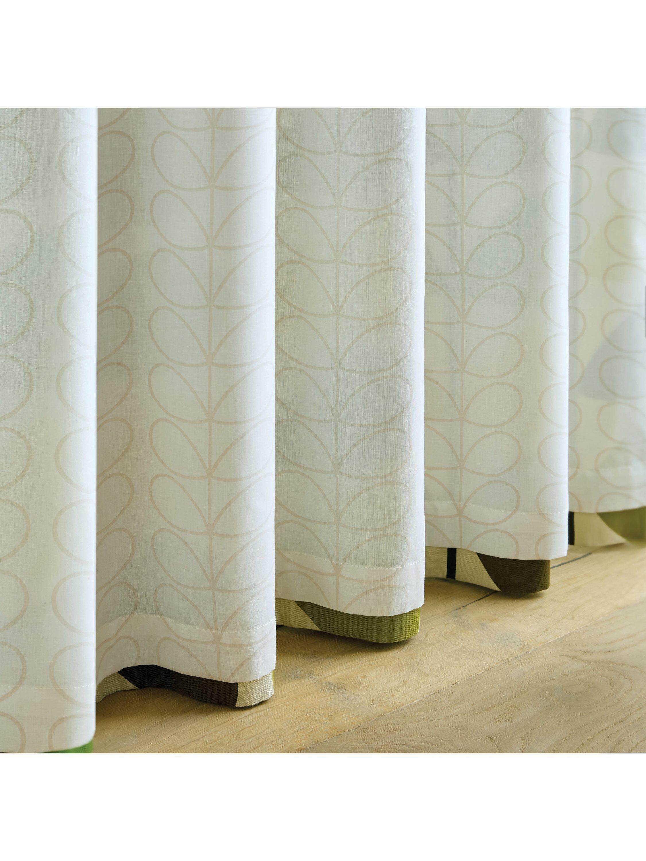 Orla Kiely Multi Stem fern ochre eyelet curtains, UK version