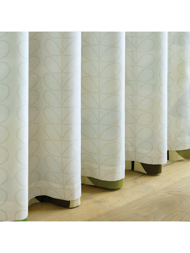 Orla Kiely Multi Stem fern ochre eyelet curtains, UK version