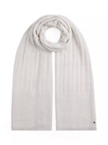Tommy Hilfiger Flag Ribbed Scarf in Grey Whisper, UK version