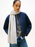 Tommy Hilfiger Flag Ribbed Scarf in Grey Whisper, UK version