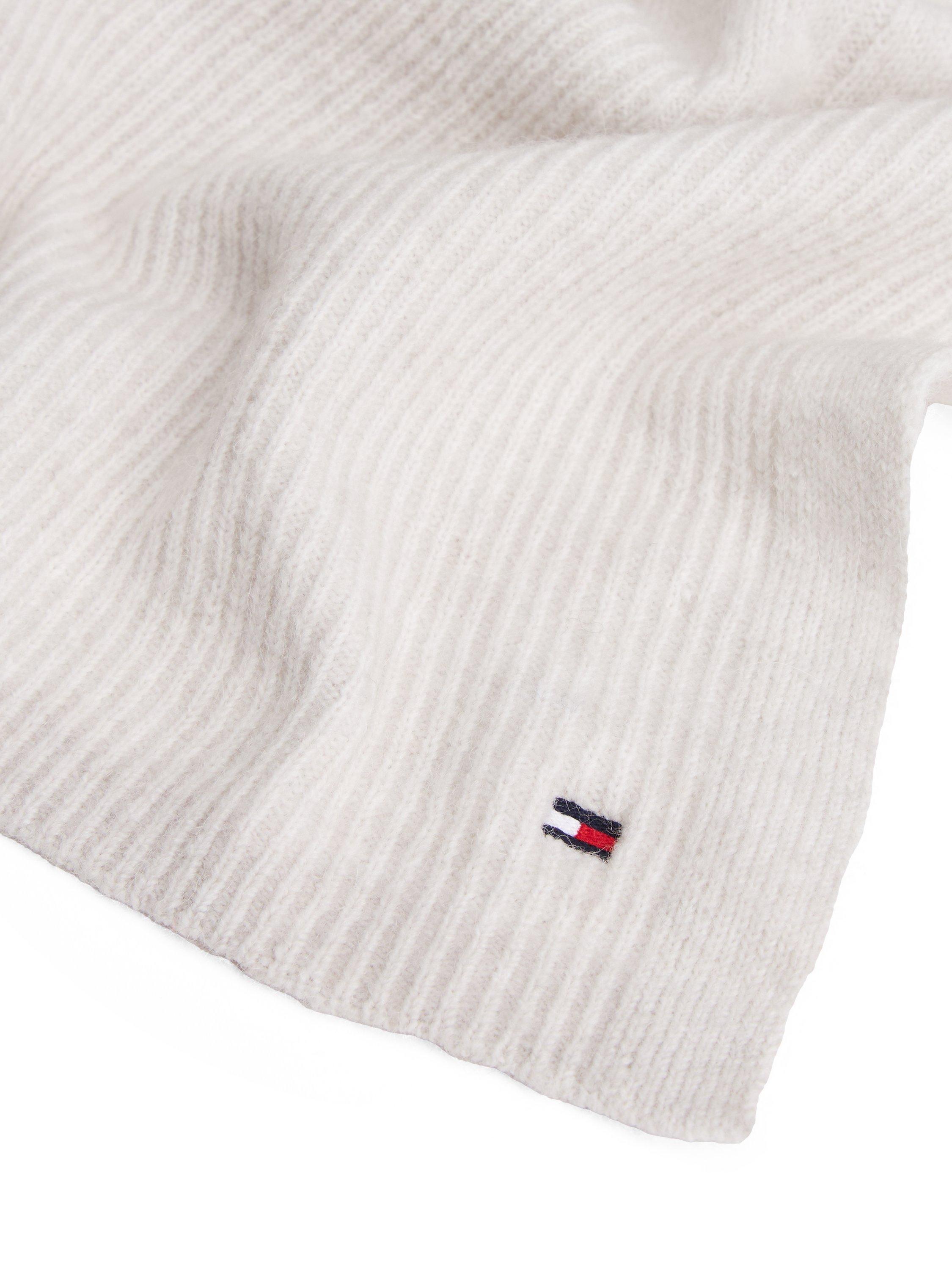 Tommy Hilfiger Flag Ribbed Scarf in Grey Whisper, UK version