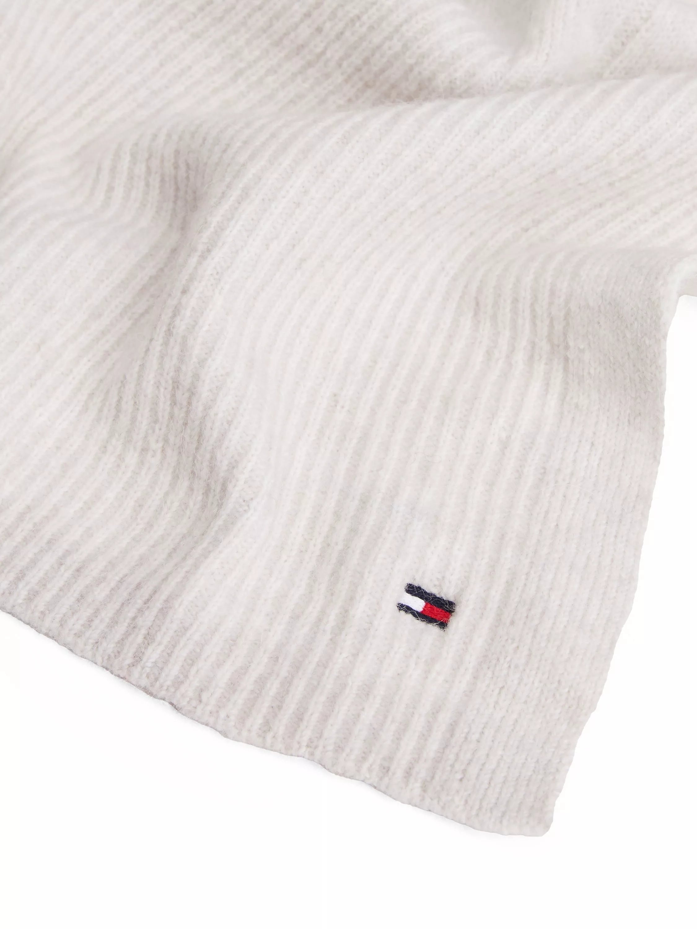 Tommy Hilfiger Flag Ribbed Scarf in Grey Whisper, UK version