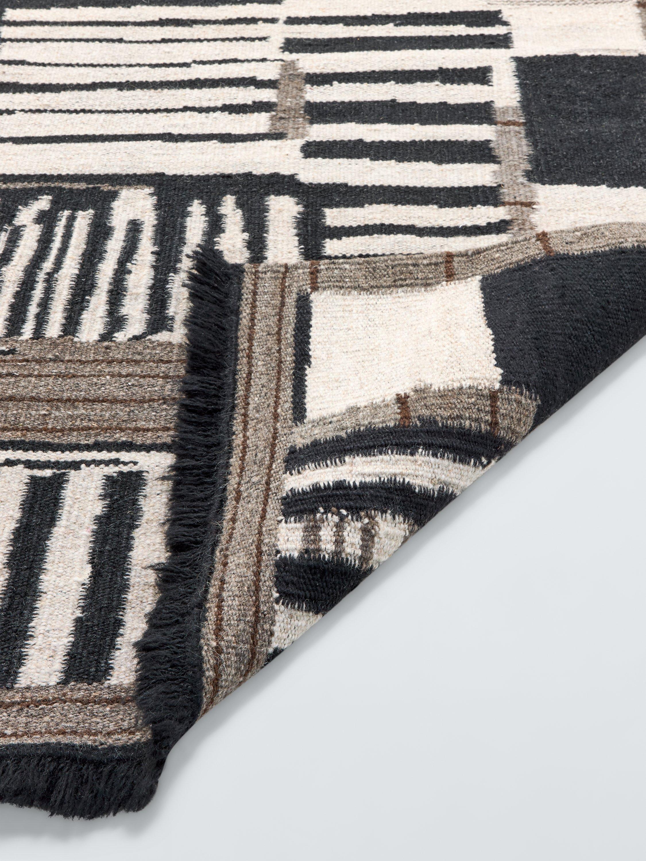 John Lewis Arezo Kelim pure wool rug black (British brand)