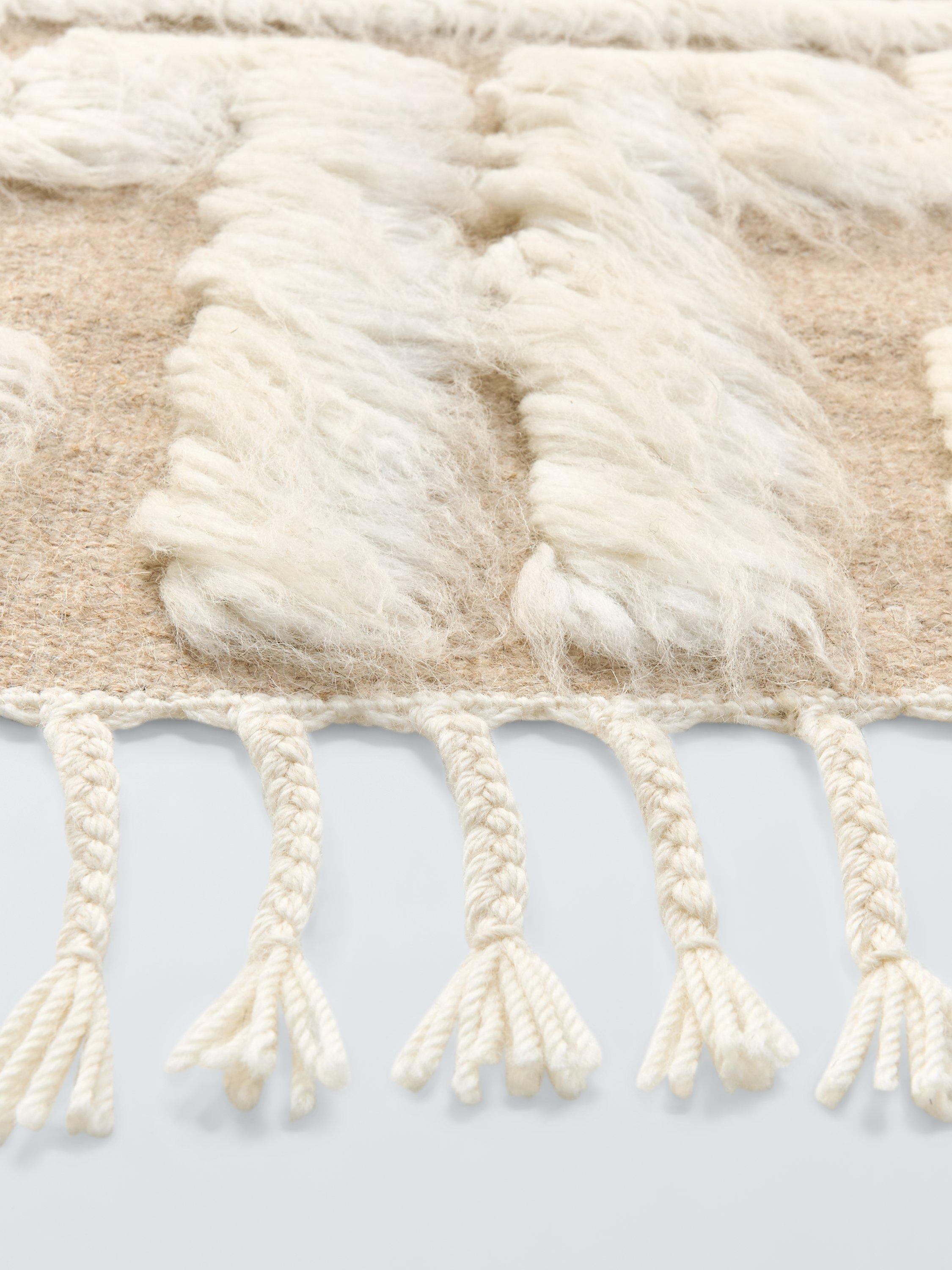 John Lewis Jazz hand knotted pure wool shaggy rug white grey 120x180cm (British brand)