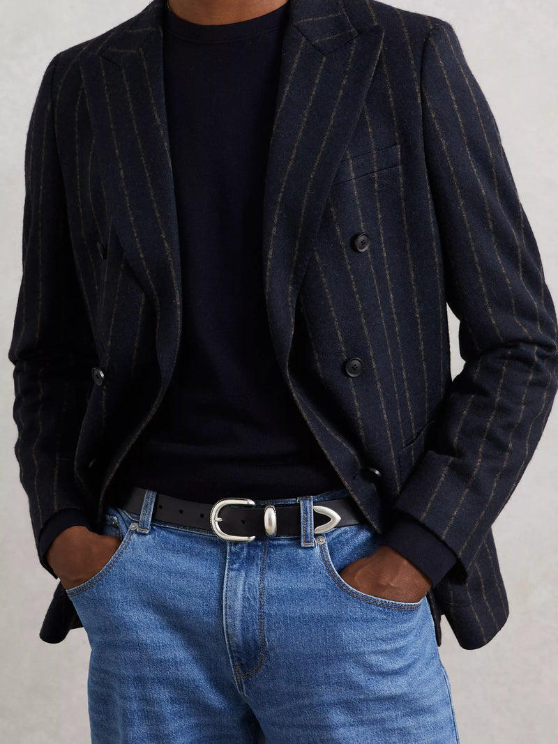 Reiss Jonny leather belt, 100% leather - British product