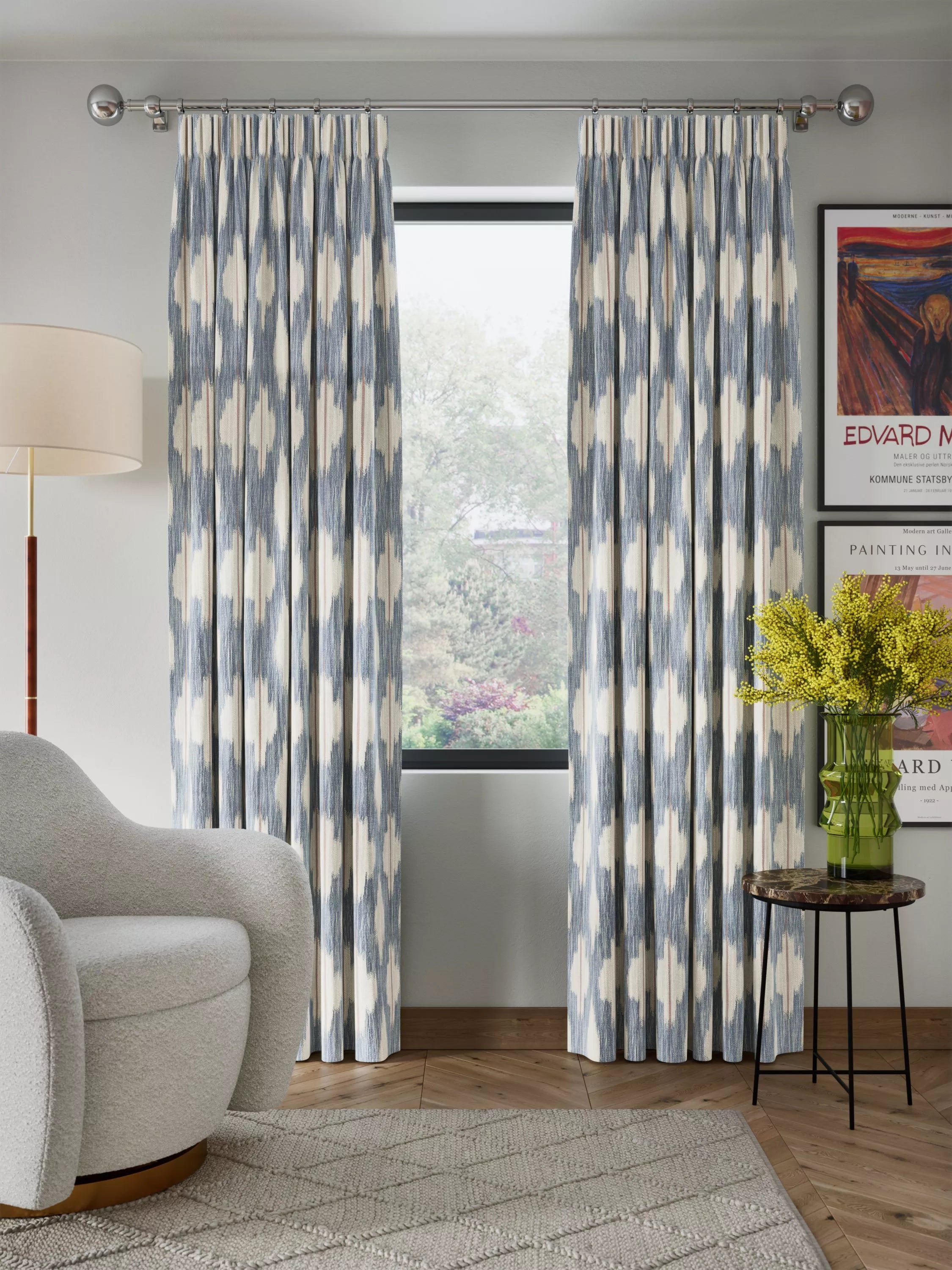 John Lewis Alta Weave Pair Lined Pencil Pleat Curtains 167x137cm