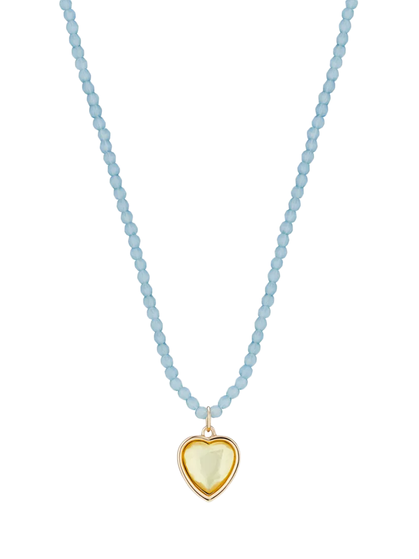 Stych colourful acrylic heart pendant necklace for kids, UK version