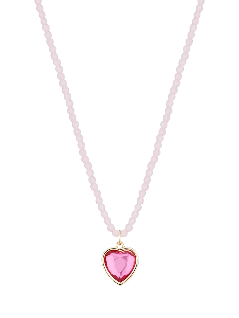 Stych Kids' Favourite Colour Heart Pendant Necklace, Pink/Light Pink