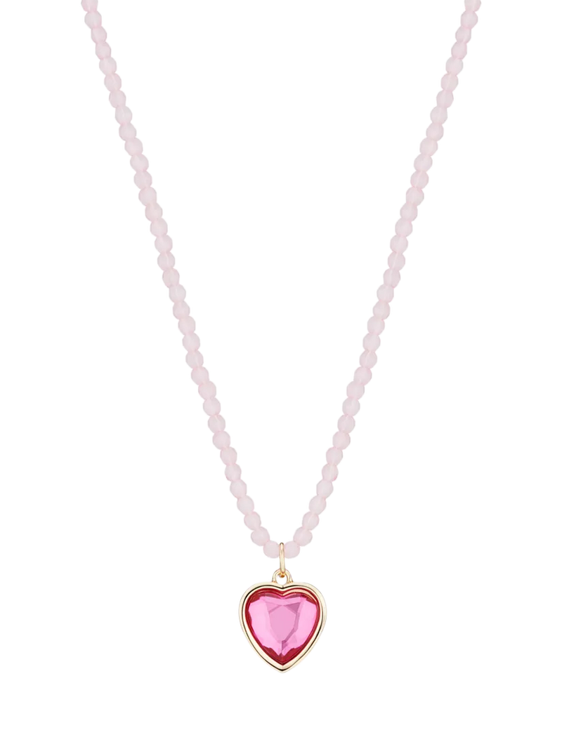 Stych Kids' Favourite Colour Heart Pendant Necklace, Pink/Light Pink