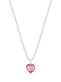 Stych Kids' Favourite Colour Heart Pendant Necklace, Pink/Light Pink