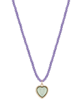 Stych Kids' Favourite Colour Heart Pendant Necklace, Green/Purple