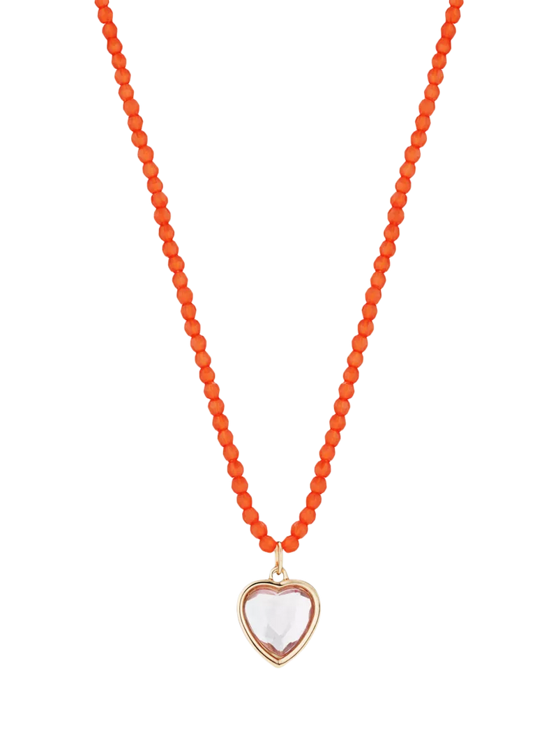 Stych Kids' Favourite Colour Heart Pendant Necklace, White/Red