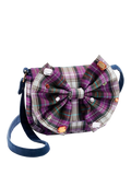 Stych kids check bow cross body bag purple, UK version