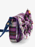 Stych kids check bow cross body bag purple, UK version