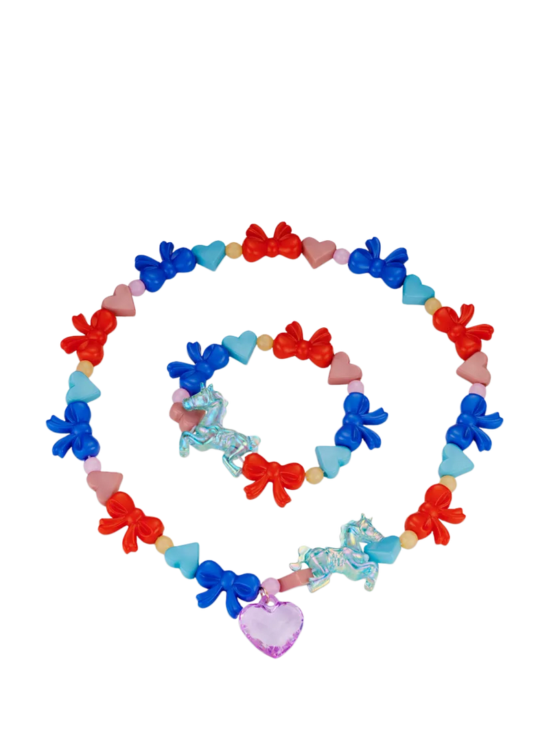 Stych kids beaded unicorn necklace and bracelet set, UK version