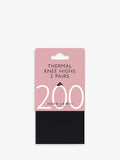 John Lewis thermal knee-high socks pack of 2 black one size, imported from the UK