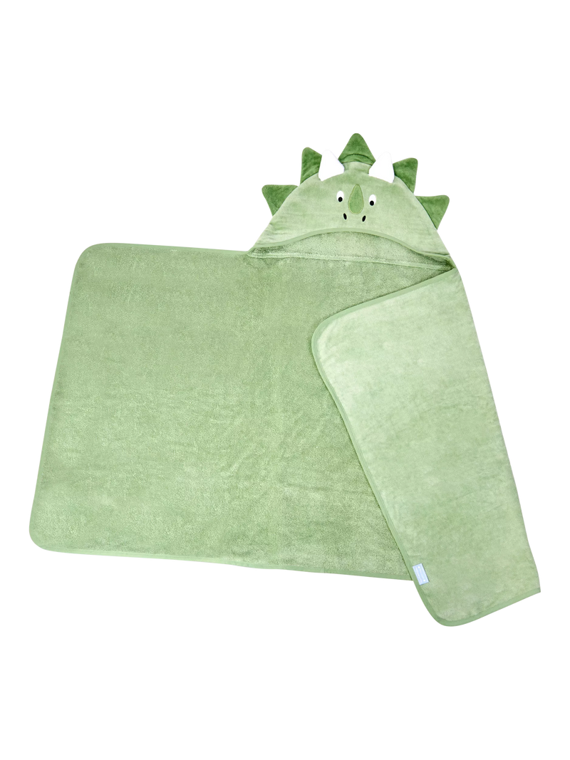 JoJo Maman Bébé kids large dinosaur hooded towel green, UK version