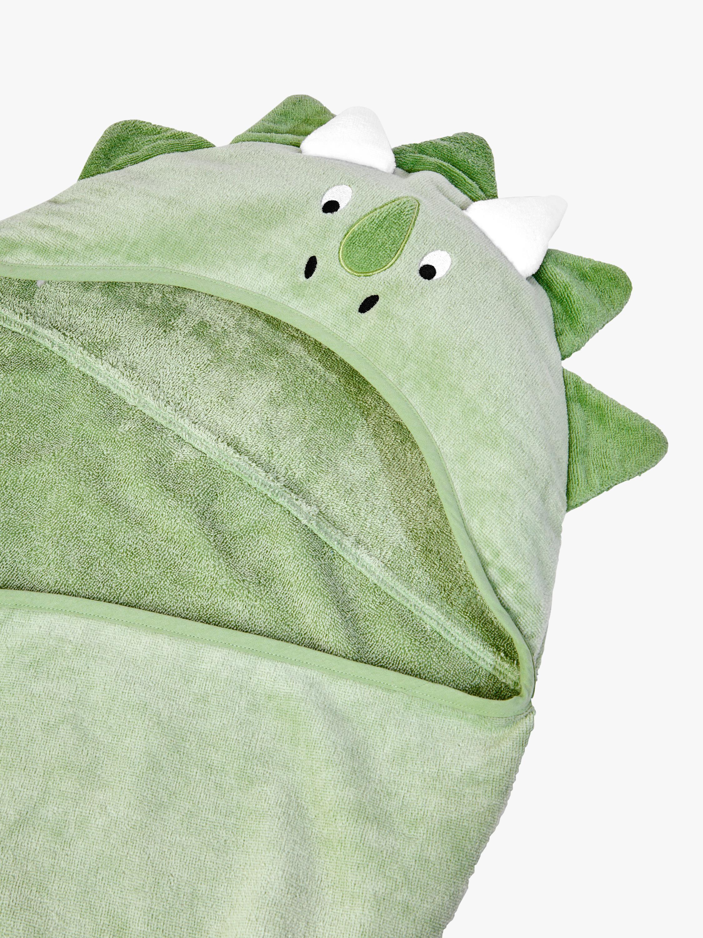 JoJo Maman Bébé kids large dinosaur hooded towel green, UK version