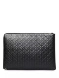 Calvin Klein leather embossed monogram pouch in black, imported from the UK