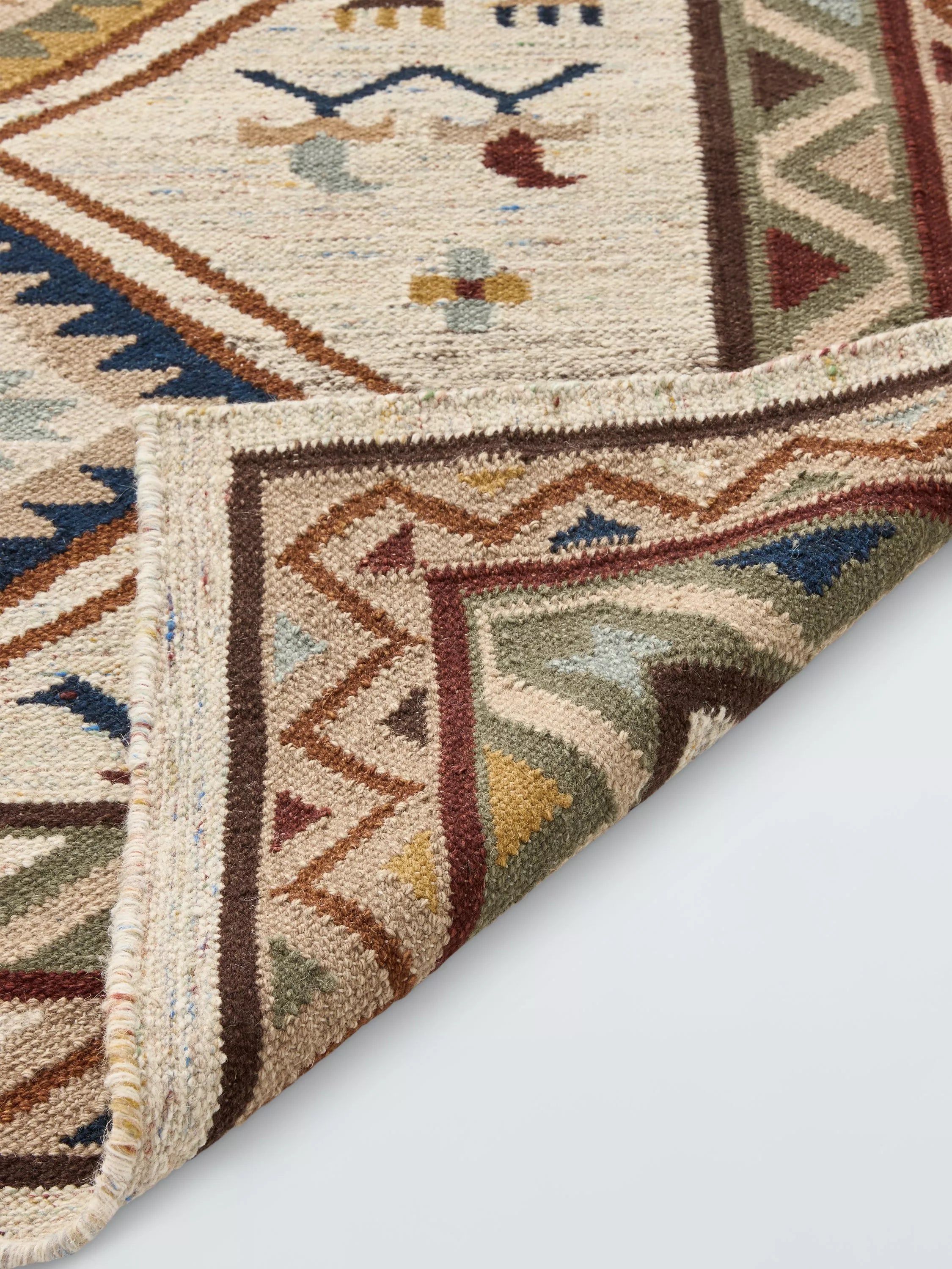 John Lewis Nadia Kelim flatweave wool rug multi, imported from the UK
