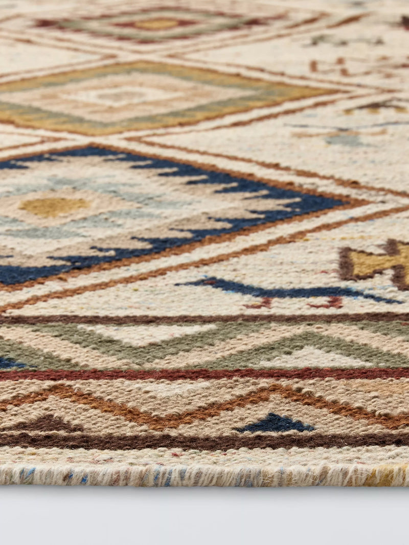 John Lewis Nadia Kelim flatweave wool rug multi, imported from the UK