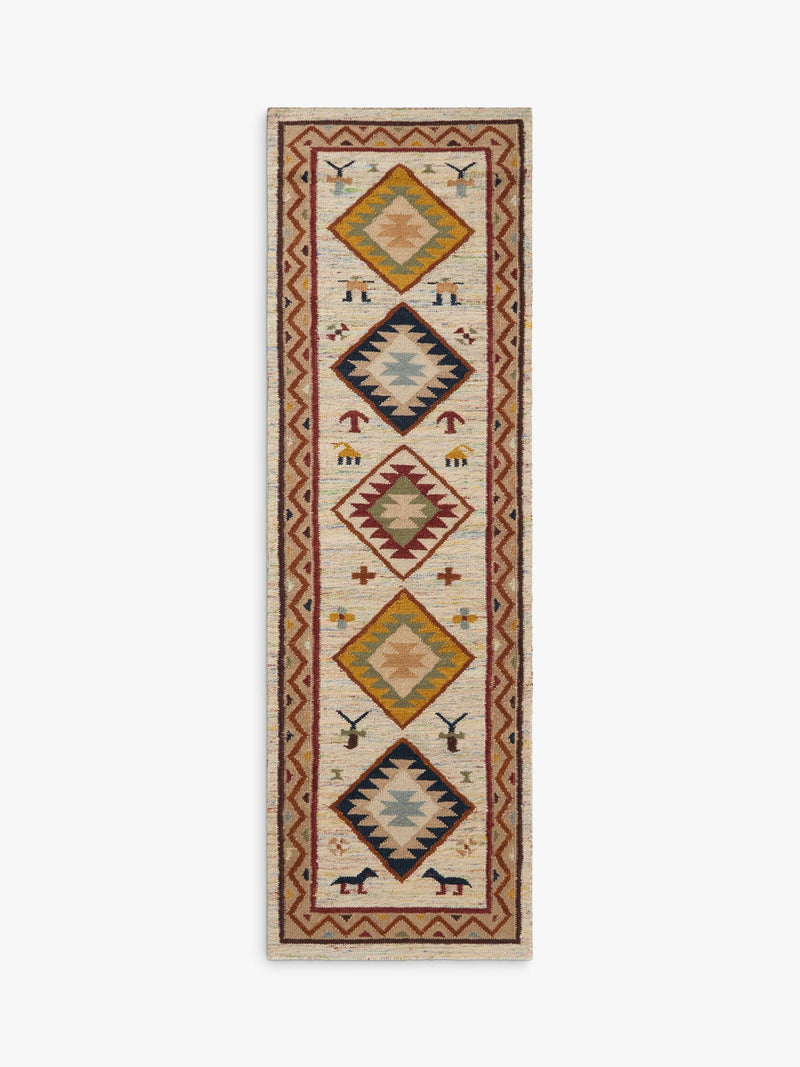 John Lewis Nadia Kelim flatweave wool rug multi, imported from the UK