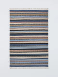 John Lewis Somerton Wool Rich Ladder Stripe Flatweave Rug, Blue, L180 x W120cm