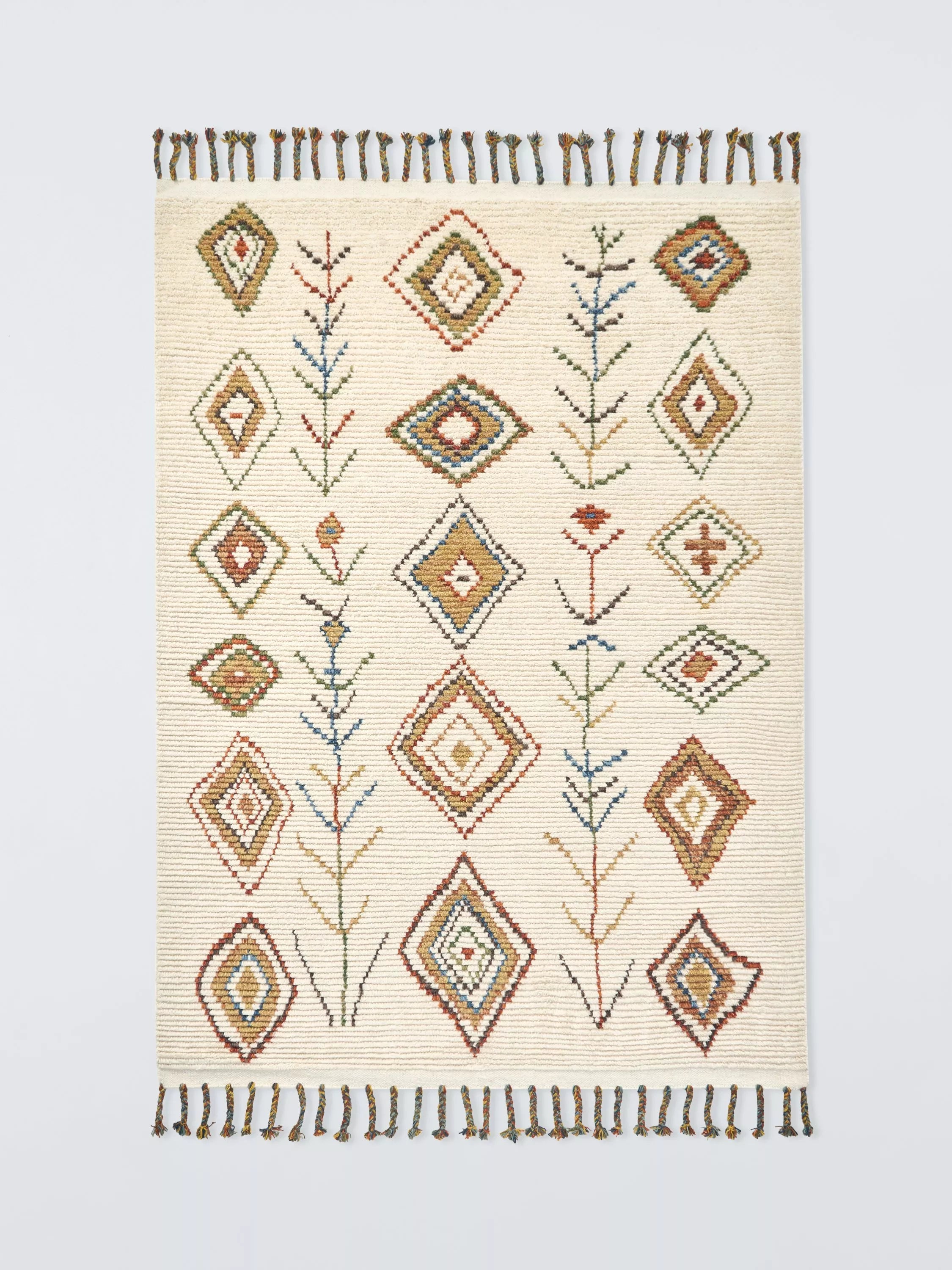 John Lewis Zahar Berber rug white multi 120x180cm, imported from the UK
