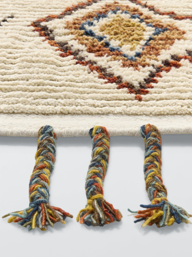 John Lewis Zahar Berber rug white multi 120x180cm, imported from the UK