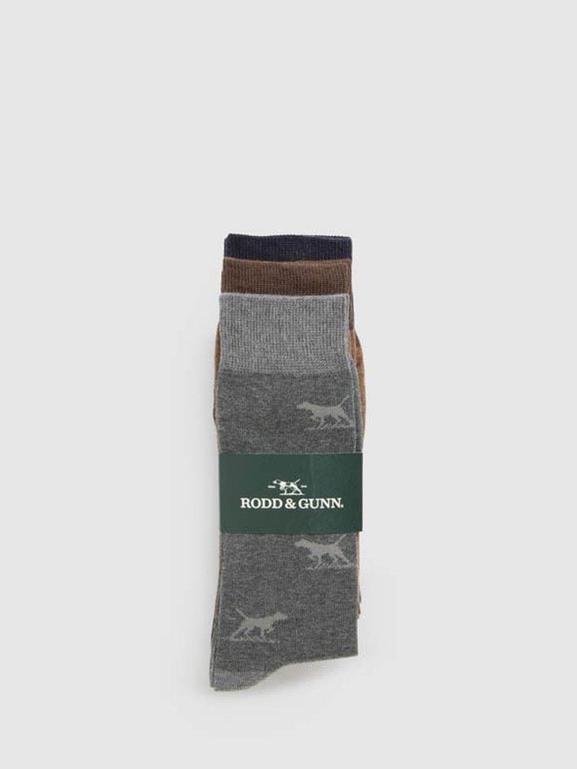 Rodd & Gunn cotton blend socks pack of 3 dog pattern (British brand)