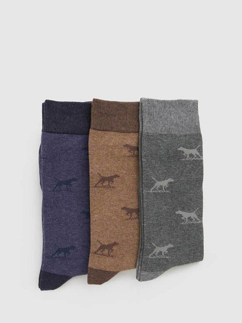 Rodd & Gunn cotton blend socks pack of 3 dog pattern (British brand)