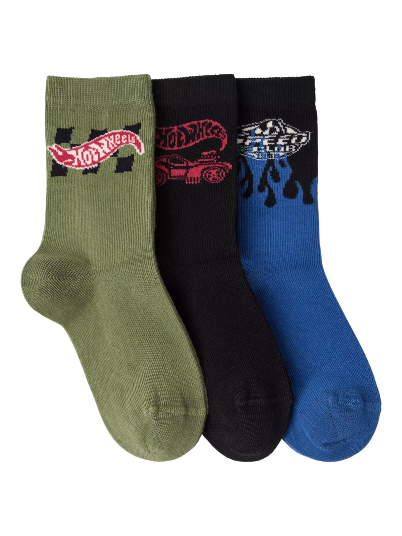 Lindex Hot Wheels socks pack of 3 black multi (British brand)