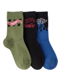 Lindex Hot Wheels socks pack of 3 black multi (British brand)