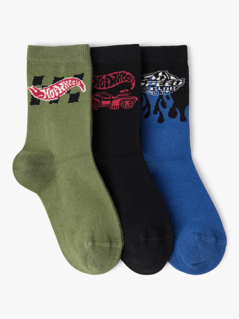 Lindex Hot Wheels socks pack of 3 black multi (British brand)