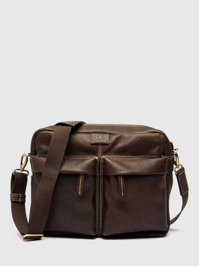 John Lewis Rodd & Gunn Drury Leather Messenger Bag, Chocolate- Buy online at McGrocer