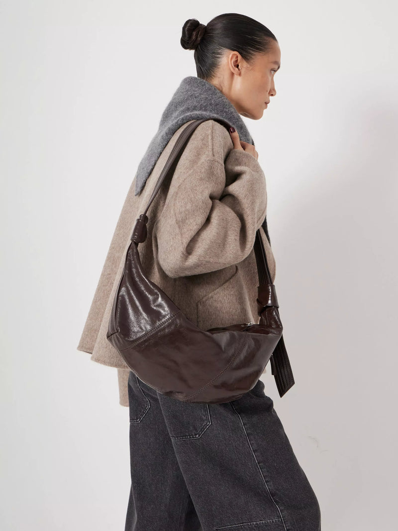 HUSH leather crescent boho bag with adjustable strap (British brand)